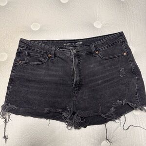 Old Navy Washed Black Distressed Denim Shorts